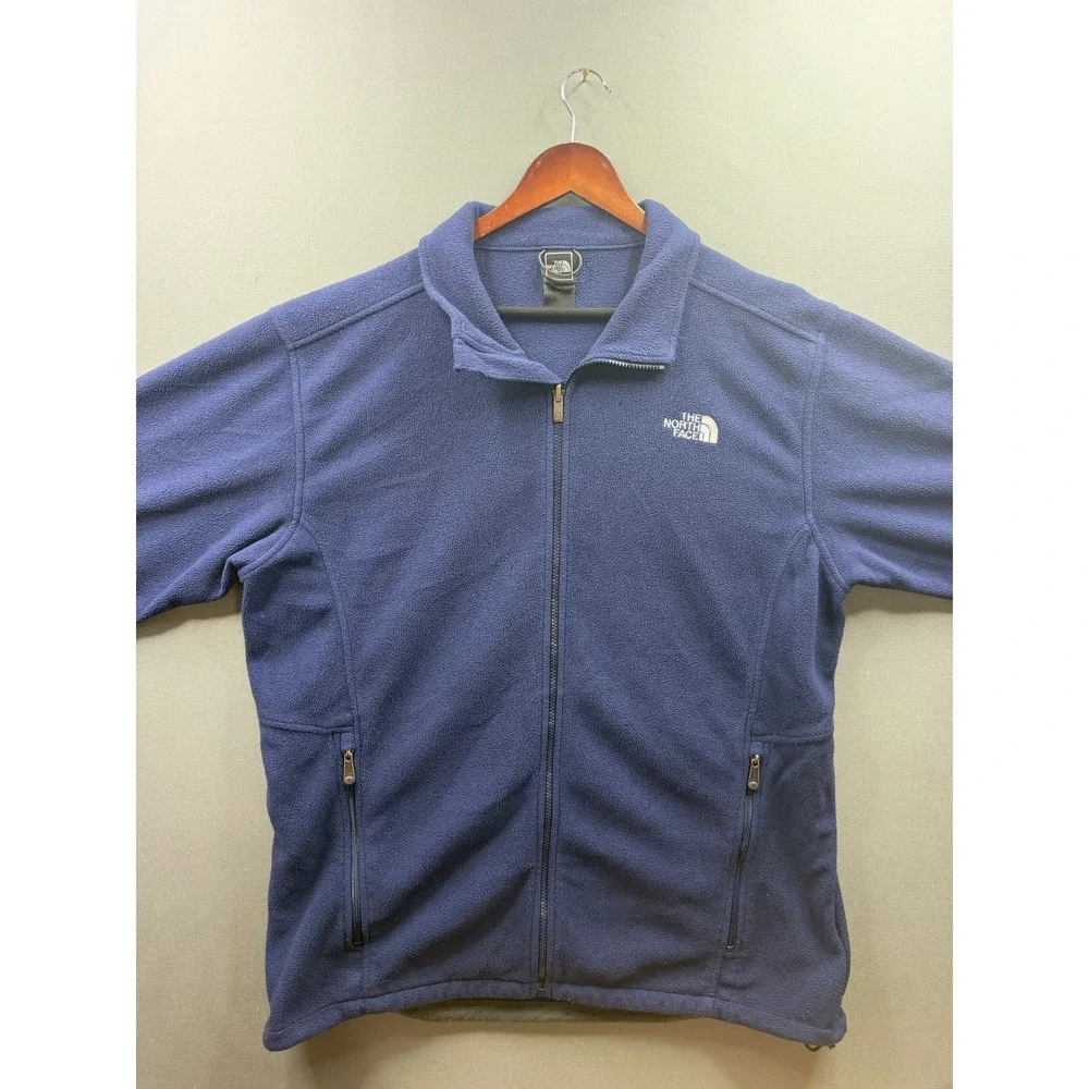 The North Face Fleece Jacket Mens Blue Full Zip Mock Neck XXL